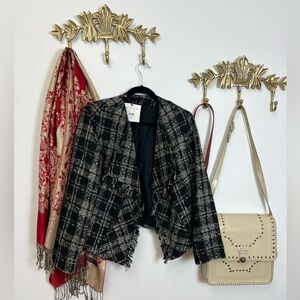 NWT 🆕Plaid waterfall front cardigan M ptp 20”